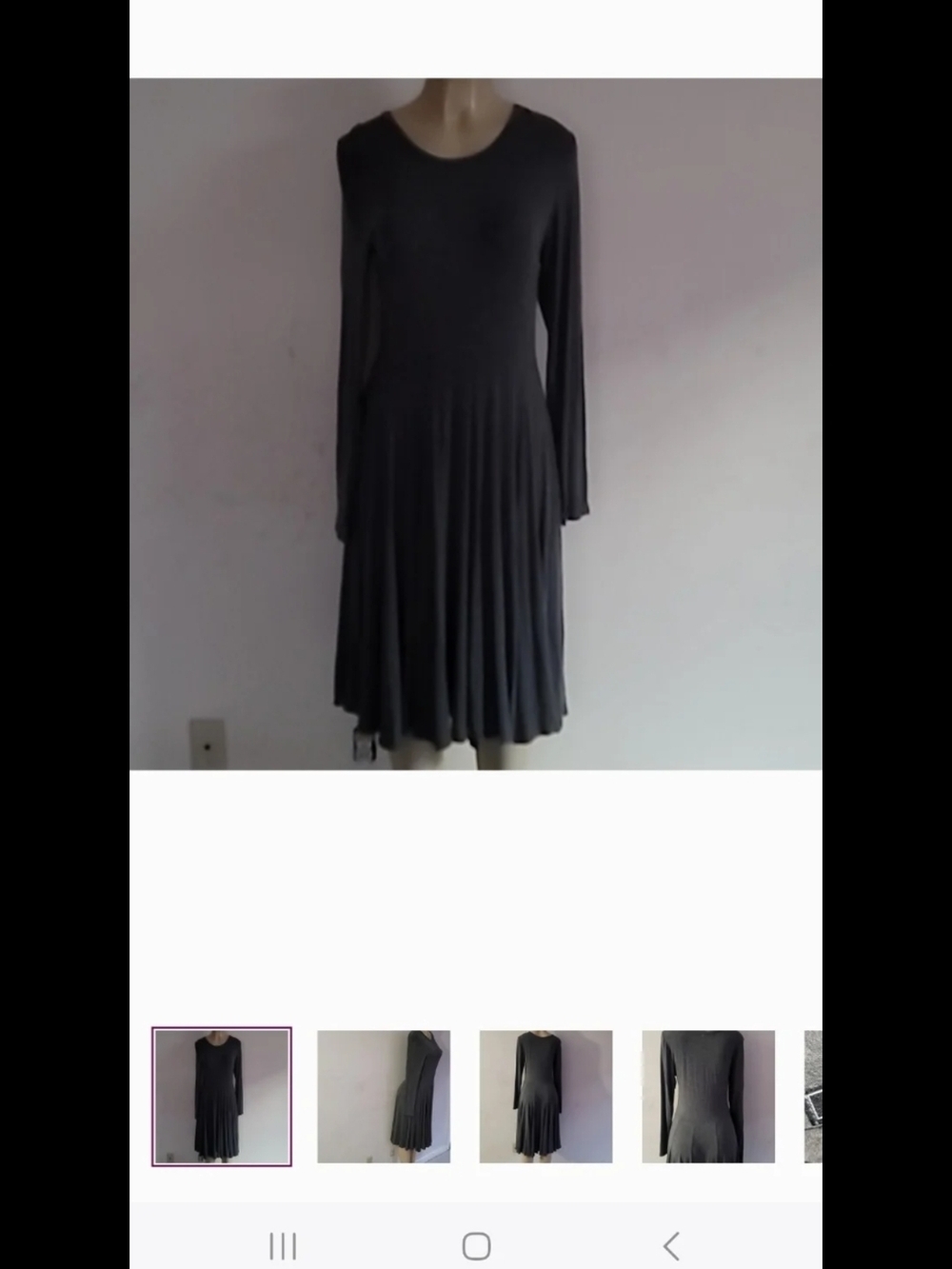 Aimee Kestenberg Black Long-Sleeve Pleated Midi Dress